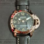Best Quality Replica Panerai Luminor Marina Black Face Rose Gold Case Watch 